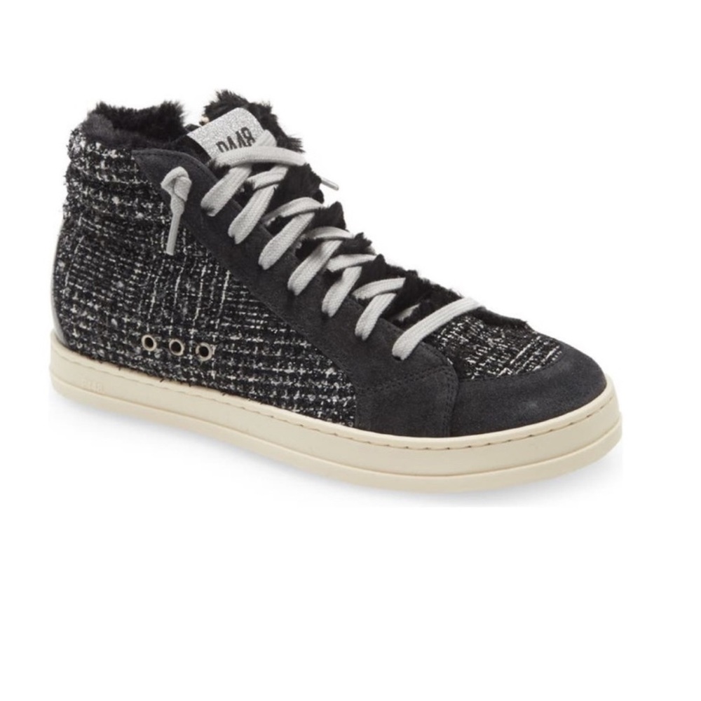 P448 Skate Faux Fur Trim High Top Sneaker SHAKA, Size 10